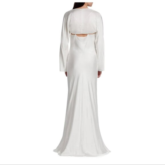 NEW NWT L'AGENCE Alicia Removable Shawl & Cowl-Neck Gown Maxi Dress - Size US 8 - Picture 4 of 11